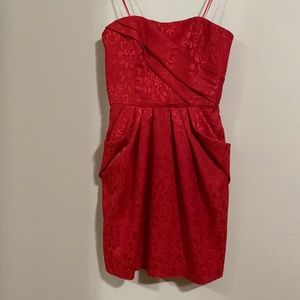 Strapless red dress!